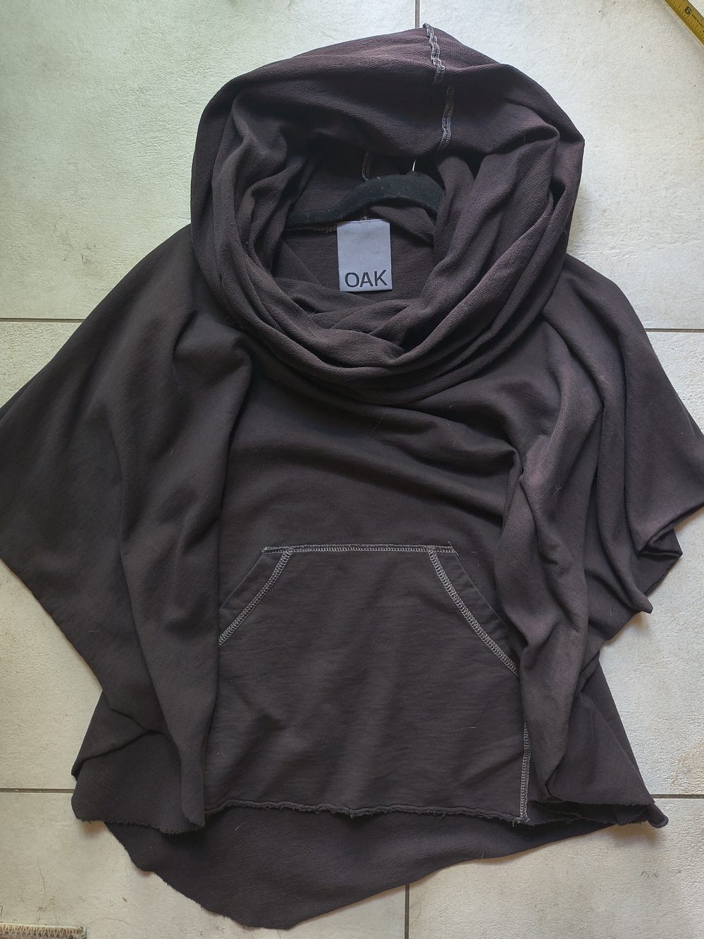 OAK Women's Dark Brown Cowl Neck Poncho Sweater